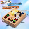 ZIESFOCE Montessori Toys Wooden Busy Board with LED Light Switch for 3+ Year Old Baby and Toddler