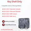 Key Fob Shell Case Replacement for Chevy Colorado Silverado GMC Canyon Sierra 2014 2015 2016 2017 2018 2019 2020 2021 Keyless Entry Remote Control 4 Buttons Pad Cover M3N-32337100 M3N-32337200 Black
