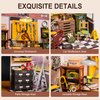 ROBOTIME Miniature House Kit DIY Mini Garage Workshop Tiny Model House Building Kit with LED Decorative Craft for Adults Hobby Gift