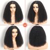 AceWig 13x4 HD Lace Frontal Wigs Human Hair Glueless Curly 200% Density Kinky Curly Lace Front Wig Human Hair Wet and Wavy Wig 13x4 Lace Frontal Human Hair Wigs for Women Natural Black 18 Inch