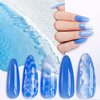 Gellen Gel Nail Polish Set, 6 Colors Blue Gel Polish White Glitter Nail Polish Set, Soak Off UV Gel Summer Gel Polish Set Manicure DIY Home Salon Nail Art