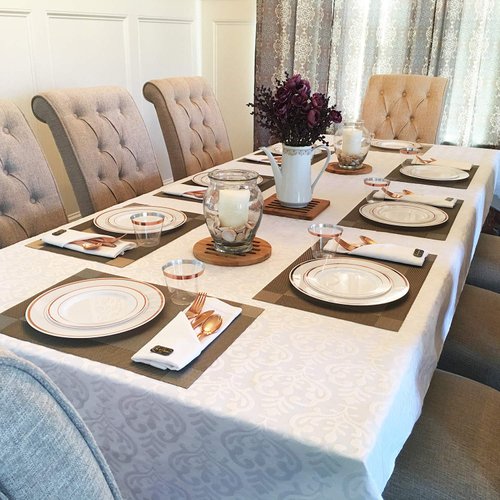 JL Prime 75 Piece Rose Gold Plastic Silverware Set, Re-Usable Recyclable Plastic Cutlery, 25 Forks, 25 Spoons, 25 Knives, Great for Wedding, Anniversary, Rehearsal, Shower Events