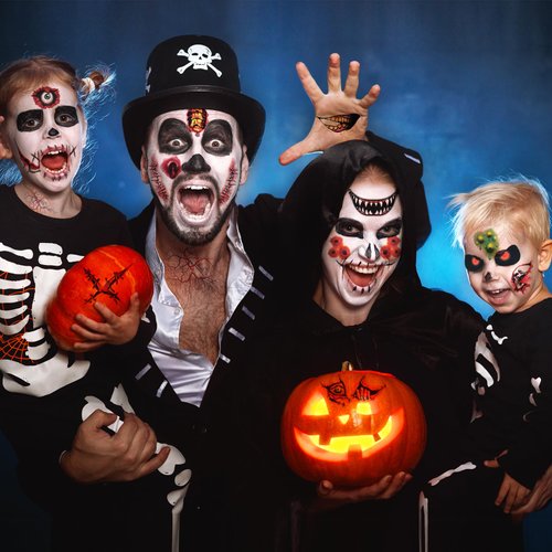 Zienlay Halloween Zombie Makeup Temporary Tattoos 74Pcs, Waterproof Horror Fake Scars Body Face Wound Stitch Prank Bloody Tattoo Stickers for Chucky Costume Vampire Masquerade Scary Party Women Men