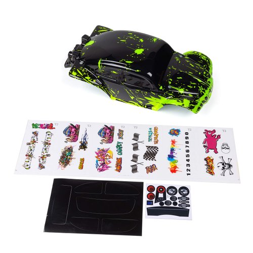 SummitLink Custom Body Muddy Green Over Black Compatible for 1/10 Scale RC Car or Truck (Truck not Included) STB-BG-01
