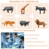 Flormoon 16Pcs Mini Animals Figures, Realistic Wild Animals Toys for Cupcake Toppers, Learning Educational Toys, Birthday Party Favors Gift for Kids Toddlers