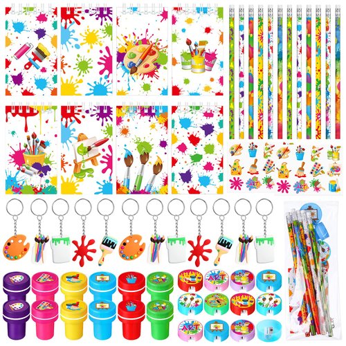 Seajan 96 Pcs Art Painting Party Favors Colorful Art Paint Party Kit Painting Theme Prizes Gifts Paint Splatter Goody Bag Fills for Artist Graffiti Art Themed Birthday Party Classroom Rewards Supplies