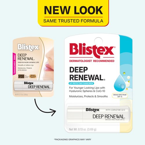 Blistex SPF 15 Deep Renewal Lip Protectant,for Younger lokking Lips, 0.13 Ounce