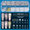 Nail Art Rhinestone Glue Gel&2 Boxes 3D Charms Accessories Kit 1, 1 Pc of 15ml Rhinestone Glue(UV/LED Needed)+3D Flowers Nail Decors Gems Crystal Pearls Bow Beads with Dual-End Brush Tool And Tweezer