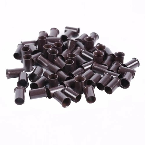 3.0mm Flare Copper Tubes Micro Link Ring Beads Without Silicone Hair Extensions Tools for Stick I tip Hair Extensions (500Pcs, #3 Dark Brown)