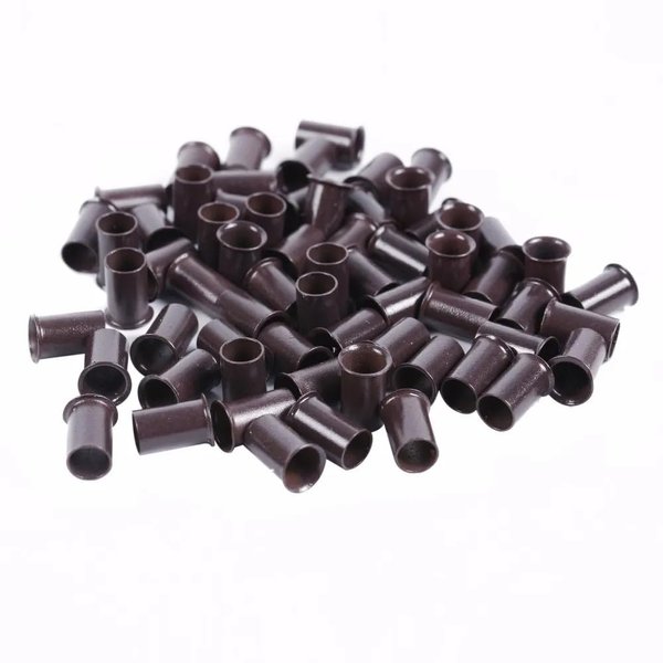 3.0mm Flare Copper Tubes Micro Link Ring Beads Without Silicone Hair Extensions Tools for Stick I tip Hair Extensions (500Pcs, #3 Dark Brown)
