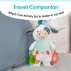 KIDS PREFERRED Carter's Cow On-The-Go Activity Toy, Clip On Plush Baby Teether Toy for Infants & Newborns with Crinkle Feet & Jingle Sounds