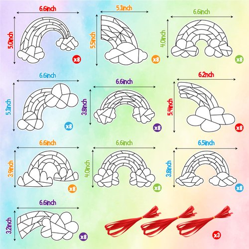 BeYumi Coloring Rainbow Craft Kit - 83Pcs Color Your Own Rainbow Kit LGBT DIY Coloring Craft Kit Coloring Pride Day Rainbow Flag Card LGBTQ Party Favors Gay Pride Parade Celebration Art Craft Project