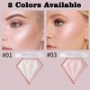 MEICOLY Baked Highlighter Powder Palette,Natural Face Highlighter Shimmer Powder,Long Lasting Glittery Highlighter Makeup Face Luminizer,03 Fairy Pink