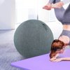 EKDJKK Balance Ball Cover, Yoga Ball Cover with Handle, Exercise Ball Cover, Sitting Ball Cover, Yoga Ball Accessories, Foldable Lightweight Yoga Ball Cover Anti Scratch Protective Skin (Beige, 55cm)