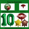 HADCKJA Football Balloon Football Birthday Decorations 10th Birthday Balloon Rugby Gold Brown Star Rugby Field Balloon Touchdown Sports Theme Football Party Supplies Birthday Party Decorations 10Pcs