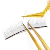 FEITA Diamond Grip Eyelash Extensions Tweezer Lash Precision Tweezers, Japanese Steel Angled Tip, False Lashes Application Tools, Gold 1Pc