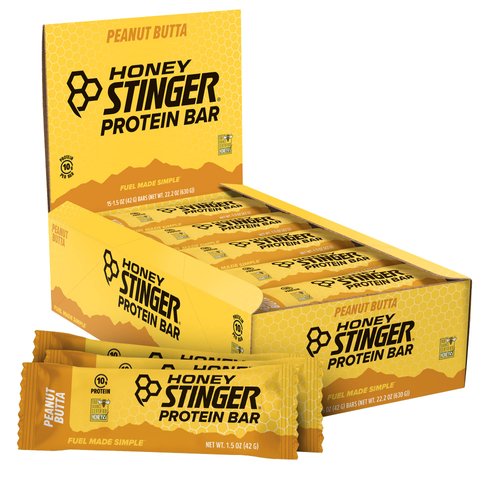 Honey Stinger Protein Bar, Peanut Butter, 1.5 Ounce (Pack of 15)
