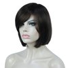 Aimole 8" Short Wigs Straight Bob Cute Wig with Bangs Central Dot Top Women Synthetic Hair (6 Chestnut Brown)