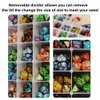 2 Pack DND Dice Storage Box Each 24 Grids Polyhedral Dice Organizer with Removable Dividers Holding Up To 1600 Dices Small Craft Containers for Dice Collectors or RPG D&D Games (Box only)