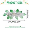 Brishow Green Leaf Bride Wedding Hair Clip Sliver Flower Hair Barratte Festival St Patrick's Day Hair Accessories for Women and Girls