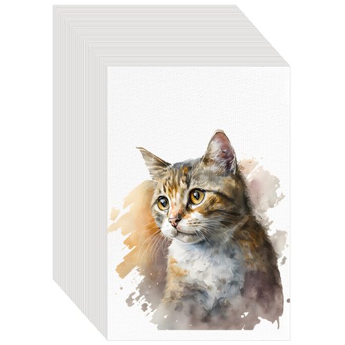 KINLINK 100PCS Thick 6x9 Bulk Watercolor Paper Pad, 140lb/300g Water Color Paper for Kids, Adults, Artists, White Art Paper for Drawing, Painting, Markers, Gouache - Textured Cotton Paper Sheets