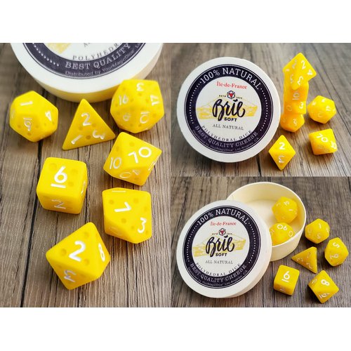 Generic Cheese DND Dice DND Dice D&D Dice Dungeons and Dragons Polyhedral Food Themed Dice Tabletop RPG