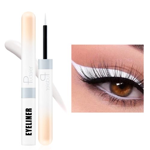 Espoce Liquid Eyeliner, White Eyeliner Liquid Liner Quick-Drying, Ultra-Fine Long-lasting Colored Eyeliners High-pigmented Colorful Eyeliners for Eye Makeup 0.12 Oz (White)