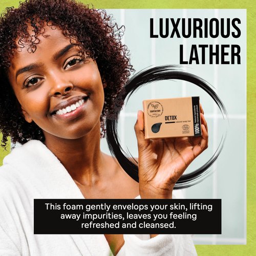 SoapFactory Organic Black Soap Bar with Activated Charcoal for Men and Women,100% Natural Facial Cleanser, Face and Body, Vegan, Handmade, 3.88 ounce