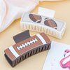 Hapdoo Football Hair Clips, Leather Square Hair Clips Party Accessories for Game Day, 4” Western Hair Clips Set Country Stuff Gifts for Women Girls