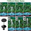 24-Hours Working Bird Bath Fountains Electric, Jutai Adjustable Quiet Water Fountain Pump with LED Lights for Garden,Small Fish Tank, Pond,Water Features - 7 Nozzles,16.4Ft Power Cord