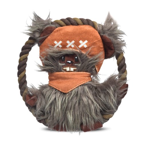 Star Wars for Pets Dog Toy Ewok Plush Rope Frisbee Dog Toy | Plush Squeaky Dog Toy | Adorable Toys for All Dogs, Official Dog Toy Product of for Pets,Brown,One Size,FF13893
