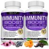 10 in 1 Immunity Boost Immune Support Supplement – 1650mg Made with Elderberry, Vitamin C, Zinc, Echinacea & Probiotics for Immune System Booster, Support Healthy Respiratory System, 2x 60 Capsule