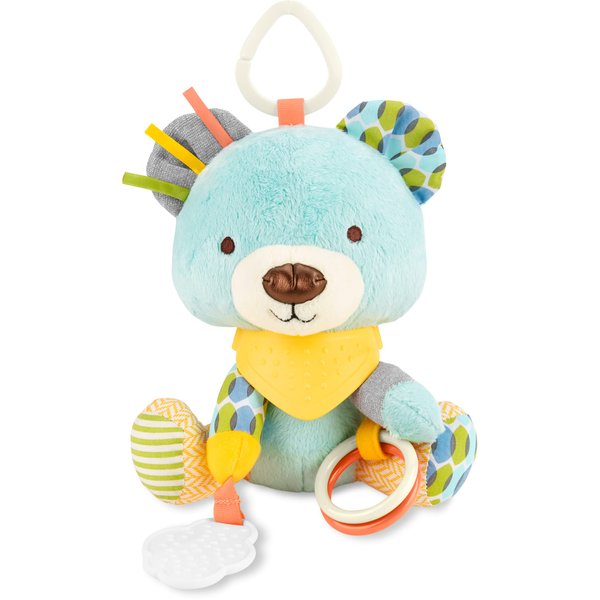 Skip Hop Bandana Buddies Baby Activity and Teething Toy with Multi-Sensory Rattle and Textures, Bear