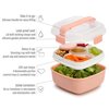 Goodful Stackable Lunch Box Container, Bento Style Food Storage with Removeable Compartments for Sandwich, Snacks, Toppings & Dressing, Leak-Proof and Made without BPA, 56-Ounce, Blush