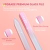 Glass Nail File 3 Pack, Nail File, Glass Nail File with Case for Natural Nails with Double Sided 240 Grit, Professional Czech Glass File Stocking Stuffers for Women and Girls, by XIPOO