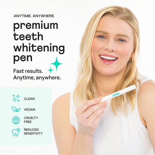 Zimba Travel Teeth Whitening Pen - Effective, Travel-Friendly, and Easy to Use Gel Whitening Pen (One)