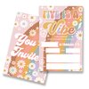 EUDOSI Five is a Vibe Groovy 5th Birthday Party Invitations Supplies Fill-In Set of 20 with Envelopes Groovy 5th Birthday Bash Invites Cards, Double Sided