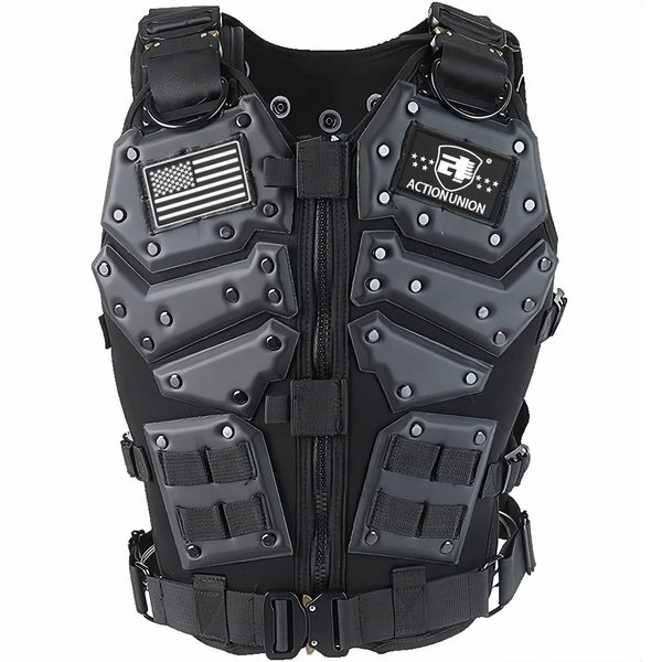 ACTIONUNION Tactical Vest for Men Airsoft Vest Youth Adjustable Molle Vest Fit Adult Cosplay Costumes