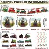 party greeting 109Pcs Train Birthday Party Supplies Includes Steam Train Party Plates Napkins Fork Retro Train Banner Hanging Ceiling Swirls for Train Transportation Baby Shower Party Decorations Set