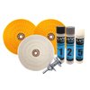 LINE10 Tools 6 Inch Buffing Wheel Kit for Bench Grinder and Drill with 3 Step Hard Metal Polishing Compound