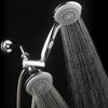 PowerSpa by HotelSpa Top American Brand High Pressure 3-way Luxury Overhead/Handheld Shower Head Combo with 63 Flow Settings, Water Saving Hand Pause Switch and Stainless Steel Hose/Chrome Finish