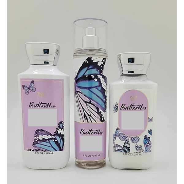 Butterfly - 3 pc Bundle Trio Shower Gel, Fine Fragrance Mist and Body Lotion 2022, 3 Piece Set