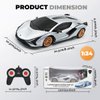 QUN XING Remote Control Car 1:24 Officially Licensed 2.4GHZ Rc Cars Lambo Sport Racing Toy Car for Kids Boys 4-7 Years Birthday Gift,Silver