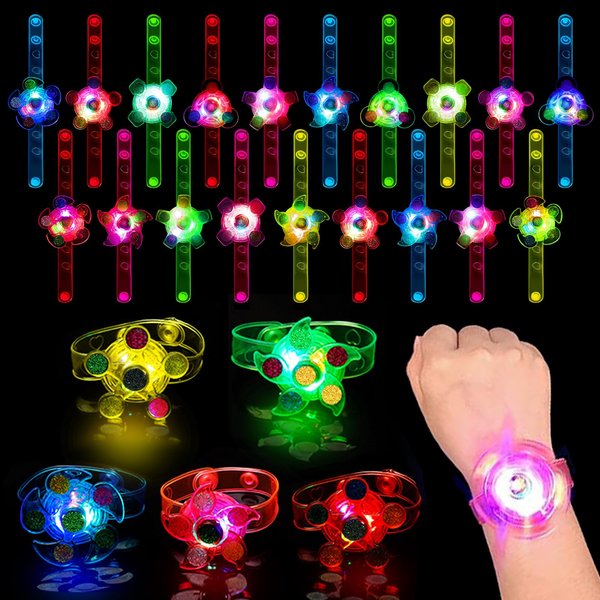 Satkago 24Pcs Glow in The Dark Party Favors for Kids 8-12, Halloween Gifts LED Light Up Toys Neon Party Favors for Encanto Birthday Christmas Party Favors Goodie Bag Stuffers