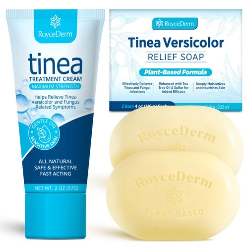 Tinea Versicolor Relief Cream &amp; Soap: Clinically Proven Treatment for Tinea Versicolor, Athlete’s...