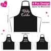 Mepase 4 Pieces Nail Tech Aprons with Pockets Funny Quotes Apron for Nail Technician Manicurists Nail Art Supplies for Nail Salons Cosmetology Smock