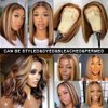 Highlight Bob Wig Human Hair Wear and Go Glueless 4/27 Highlight Bob Lace Front Wig Human Hair Pre Plucked Bob 13X4 HD Lace Frontal Wig With Baby Hair Ombre Brown Honey Blonde Bob Wigs For Black Women