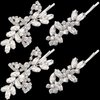 4 Pieces Bridal Hair Clips, Rhinestone Hair Accessories Leaf Wedding Hair Pins Crystal Bobby Pins Silver Hairpin Jewelry Barrette for Brides Bridesmaids Flower Girls (Elegant Type)