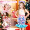 Princess Dress Up for Girls 4-6, Toddler Toys for Age 3-8, Sequins Mermaid Dress for Girls，Shiny Kids Toys with Jewelry Set, Super Beautiful Girl Toys for Easter Christmas Birthday Halloween Gifts