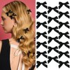 SAWINDA 20PCS Pink Hair Bows Ribbon Alligator Hair Ribbon Hair Barrettes for Teens Kids Small Claw Clips for Thick Thin Hair,Cute Hair Accessories for Women Girls (Black)